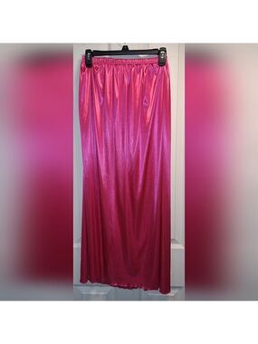 Satin Slip Skirt Hot Pink Fuchsia Medium Large